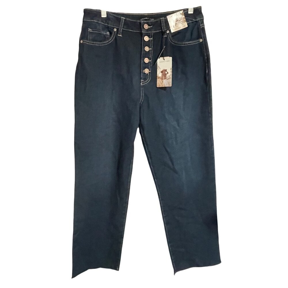 Sincerely Jules Mom Stovepipe Jeans Womens JR Size 9/29 Button Fly Frayed Hem